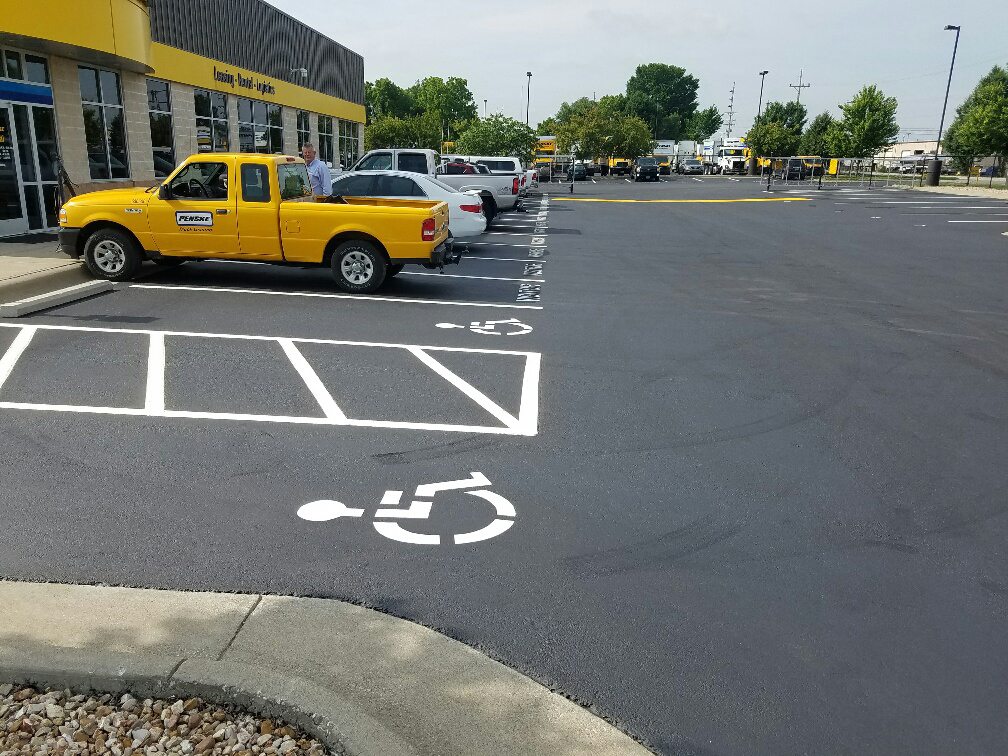 parking lot after being restriped