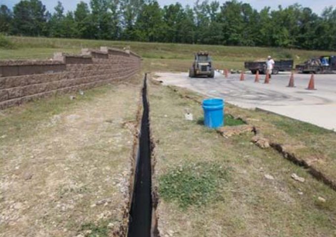 installing drainage system