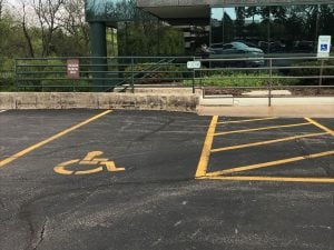 ADA parking space has no parking sign