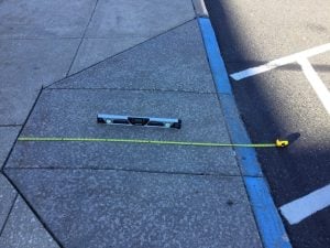 curb ramp with too high slope