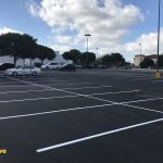 Parking lot after resurface