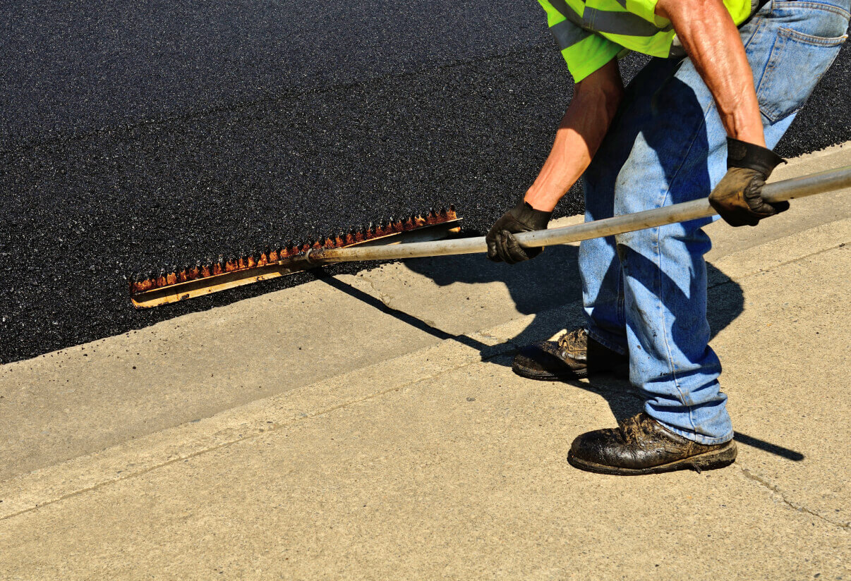 contractor working on asphalt