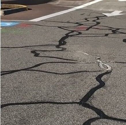 sealed cracks in parking lot