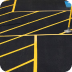 line markings blocking off section of parking lot