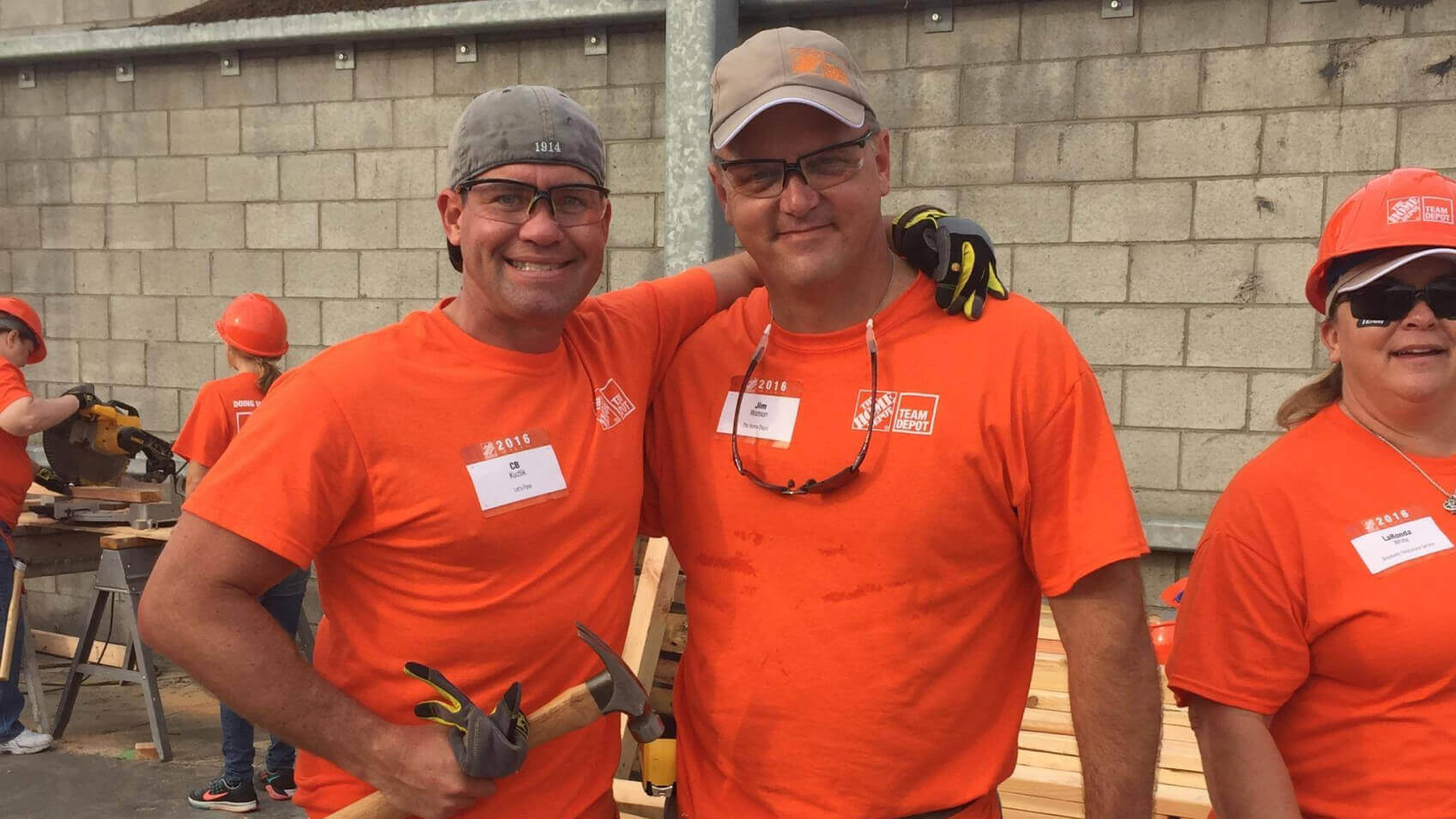 Let's Pave owner at Home Depot volunteer event
